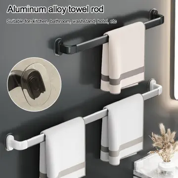 Bathroom Double Towel Bar Rod, 30cm 40cm 50cm 60cm Towel Rack Wall Mount,  Stainless Steel Bath Towel Holder Storage Shelf Brushed Polished (Size 