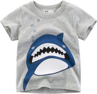 Kids Clothes Boys Short Years T Sharks Shirts for 1-7 Tee Tops Sleeve Toddler Crewneck Cartoon