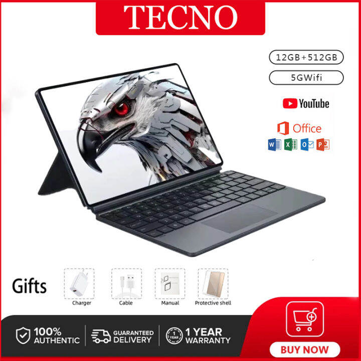 TECNO Tablet PC Pro 11 Android 5G RAM12GB+ROM512GB Tablet PC Super