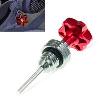 ♈ 1pcs Scooter Motorcycle Engine Oil Dipstick Filler Cap Plug Engine Crankcase Oil Level Gauge Red Blue Black Gold Silver Aluminum