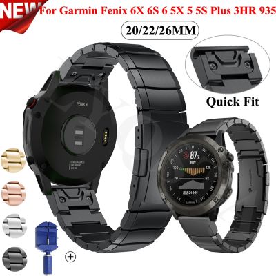 （A Decent035）26 20 22มม. สายนาฬิกาโลหะกีฬาสำหรับ Garmin Fenix7 7S 7X 6X 6 6S Pro 5X 5 3HR Smartwatch QuickFit สร้อยข้อมือสแตนเลส