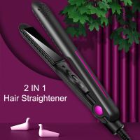 [Hot On Sale] 2 In 1 Floating Ceramic Plates Flat Iron Hair Straightener For Wet Or Dry Hair Curling Straightening Iron Hair Styling Tools