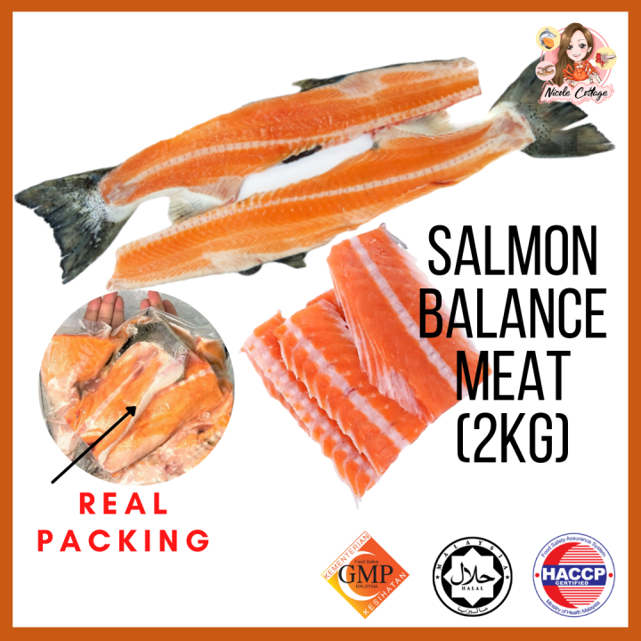 Salmon Bones/Salmon Balance Meat/Tulang Salmon 2kg Lazada