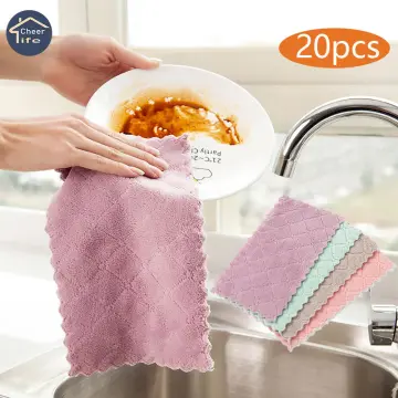 Cheers.US 5Pcs Super Absorbent Microfiber Kitchen Cloth Dish Cleaning Towel  Household 
