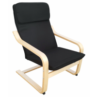 Armchair for relaxing (max load 100 kg.) size 60x80x98 cm.- black