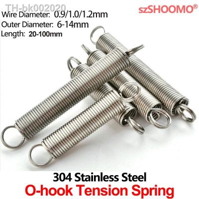 ☏☃✱ 304 Stainless Steel Pullback Tension Cylindroid Helical Coil Small Mini Extension Spring WD 0.9mm 1.0mm 1.2mm