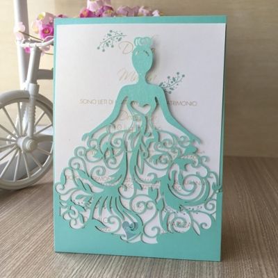 10pcs Girls Birthday Invitations Princess Pattern Quinceanera Invitation Card Greeting Cards Gift Card Wedding Party Supplies