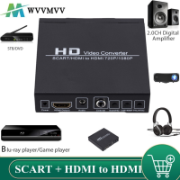 WvvMvv HD 1080จุด SCART ดิจิตอลเป็น HDMI เข้ากันได้แปลงความละเอียดสูงวิดีโอ Konverter สหภาพยุโรป Us ปลั๊กไฟอะแดปเตอร์สำหรับ HD HD