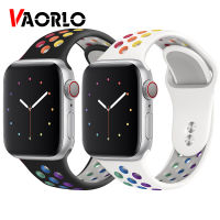 【Hot-Selling】 Mongo MALL VAORLO Pride Edition สำหรับนาฬิกา5 Band 44มม. 40มม. Iwatch Band 42มม. 38มม. สร้อยข้อมือซิลิโคน Correa นาฬิกา5 4 3 2 40 44 Rainbow