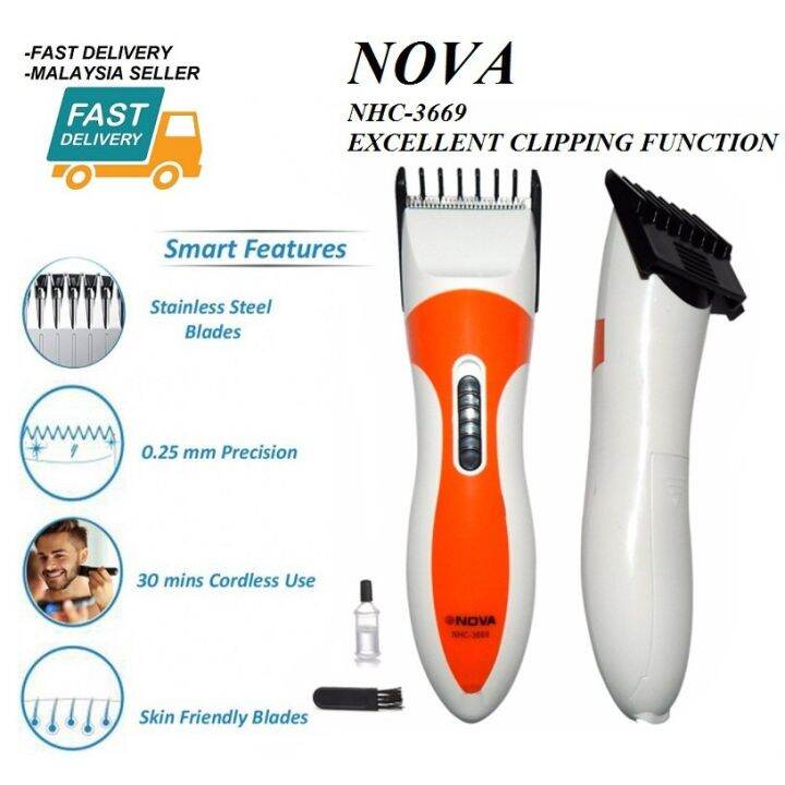 Mesin gunting rambut Nova NHC3669 Wireless Rechargeable Hair Trimmer | Lazada Mesin gunting rambut Nova NHC3669 Wireless Rechargeable Hair Trimmer | Lazada