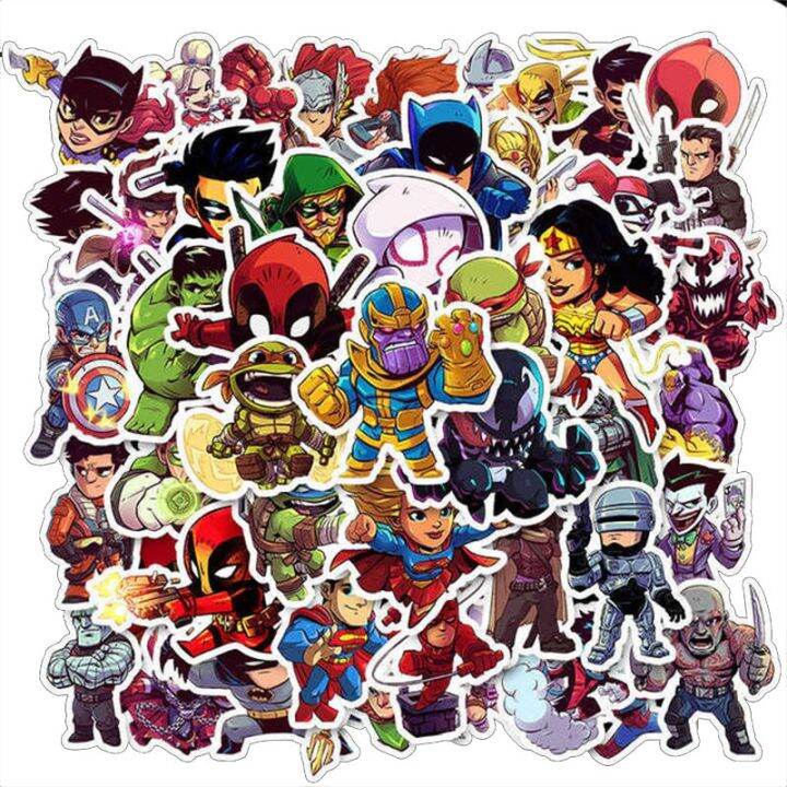 llMarvel Avengers Toys Skateboard Laptop Waterproof Sticker The Guitar