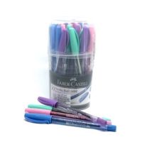 (30 pcs) Faber-Castell 1444 Ball point pen blue ink ปากกาลูกลื่น 0.5 mm. หมึกน้ำเงิน ปลอกสีพาสเทล