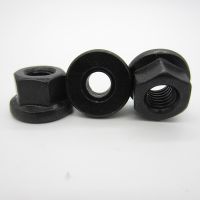 5pcs M8 M10 M12 M14 M16 M18 M20 M22 M24  DIN 6331 8.8 Grade Black 45# Steel  Flange Nut  Hexagon collar nuts with a height Nails  Screws Fasteners