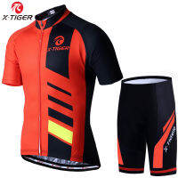 X-Tiger Set Jersey Bersepeda 100% โพลิสเตอร์,Pakaian Berseepeda Musim Panas Pro, Pakaian Sebat Kering, Pakaian Berseepeda Ropa Ciclismo