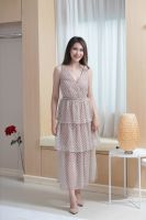 RL072 : RoseLine Grid Sequin Dress เดรสปักเลื่อมลายตาราง