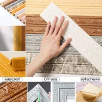 5 Styles 3D Foam Wall Edge Strip Stickers DIY Self Adhesive Waterproof Baseboard Wall Sticker Living Room Bedroom Home Decor