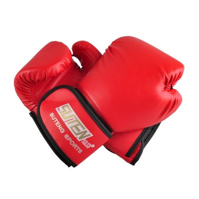 SUTENG PU leather sport training equipment Boxing Gloves red