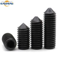 12.9 Black Carbon Steel Hex Hexagon Allen Head Socket Screw Cone Point Grub Set Screws Bolts M2 M2.5 M3 M4 M5 M6 M8 M10