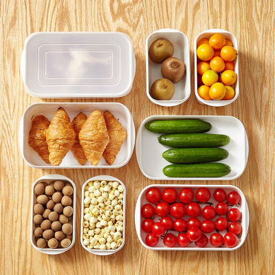 Beusia Beusia กล่องเก็บแยกของอาหารปิดผนึกในครัวเรือนกล่องเก็บความสดใหม่ครัวกันความชื้นกล่องใส่อาหารวางซ้อนกันได้