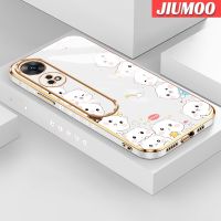 เคส JIUMOO สำหรับ OPPO Reno 8T 4G Reno 8T 5G A1 Pro 5G เคสการ์ตูนแมวน่ารักดีไซน์ใหม่แฟชั่นบางลายเคสมือถือกันกระแทกชุบหรูหราคลุมทั้งหมดป้องกันเลนส์กล้องเคสนิ่ม