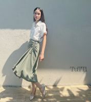 TuTTi SS23 Fuengfah skirt กระโปรงทำจากผ้าใยสังเคราะห์ รูดดึงโบว์ด้านหน้า ใส่ง่าย ไม่ยับ เสื้อผ้าแฟชั่นสตรี กระโปรงทำงาน