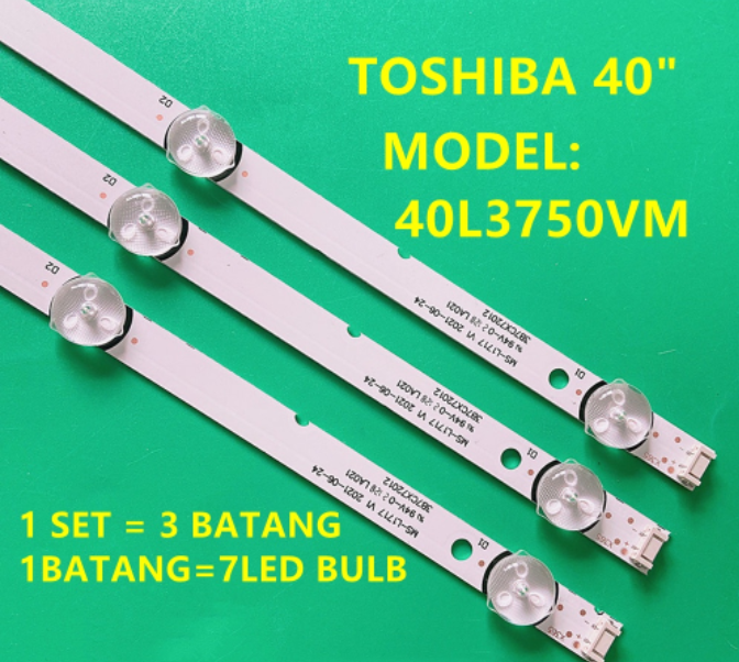 TOSHIBA 40" 40L3750VM LED TV BACKLIGHT LED TV LAMPU LAMP BAR LAMPU TUBE ...