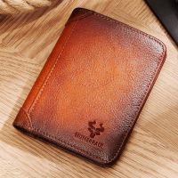KAVIS Wallets for Men Genuine Leather Slim Trifold Purse Multi Function RFID Blocking ID Credit Card Holder High Quality 2023