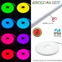 LED NEON FLEX, 12V สี RGB 8x16mm ยาว 5 เมตร กันน้ำ IP65 แบบหุ้มซิลิโคนสำหรับตกแต่ง,ทำป้ายสินค้าให้แสงนวลสว่างทั้งเส้น