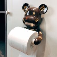 Creative Bear Toilet Paper Paper Rack Bathroom Storage Rack Toilet Paper Towel Holders Rack Roll Barrel Towel Rack Decoration Bathroom Counter Storage