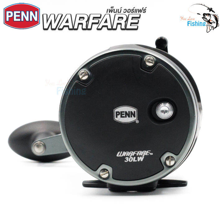 รอก-penn-warfare-รอกเบท-เหมาะสำหรับตกปลาบึก-และปลาทะเล-ขนาดใหญ่-สีดำโหดดุดัน-มี-3-เบอร์ให้เลือก-มีทั้งซ้ายและขวา