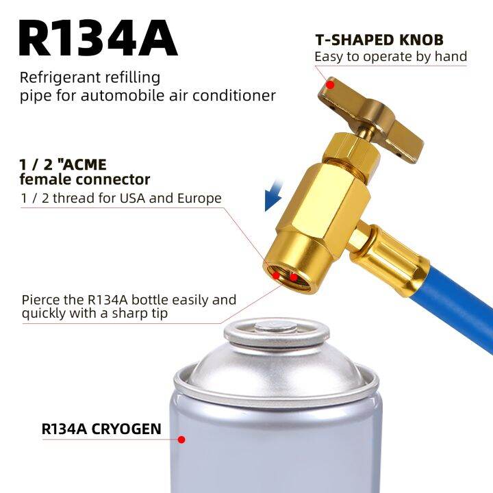 Refrigerant Recharge Ac Kit R A A Car Conditioning Con Refill Gauges R Gas Charging Lb