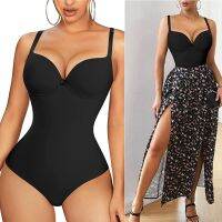 【LZ】 Bodysuit emagrecedor para mulheres shaper do corpo treinador de cintura sexy gola V sutiã underwire macacão controle barriga bodywear liso shapewear