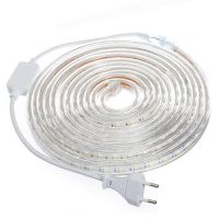 60LEDs/m AC220V LED Lighting Strip SMD 5050 Flexible Light Waterproof Led Tape Light With EU Plug 1M/2M/5M/6M For Outdoor Garden