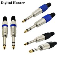 1Pcs Stereo Jack 6.35mm Male Plug With Gold Plated Head Audio Microphone Wire Connector