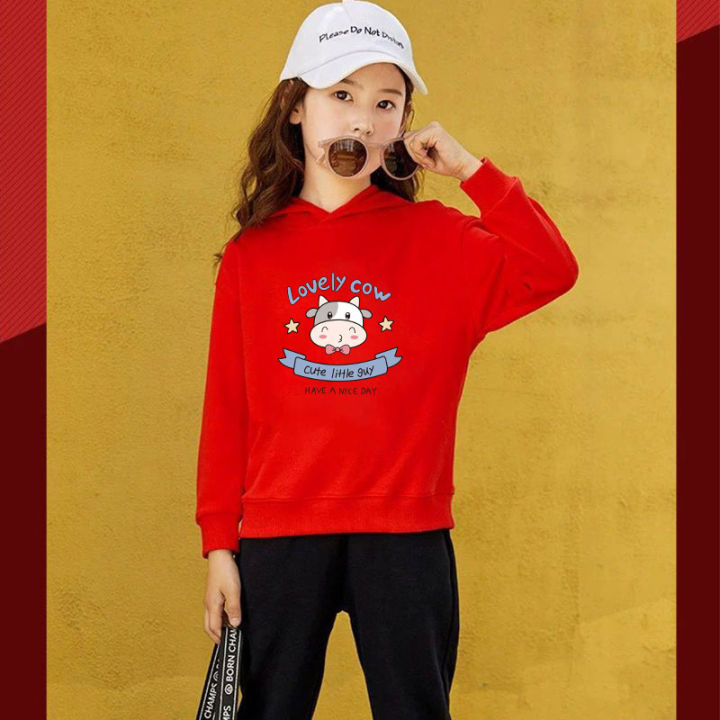 long-k2189เสื้อฮุ้ดกันหนาวเด็กสไตส์เกาหลี-สกรีนลายการ์ตูนน่ารักใส่ได้ทั้งหญิงและชาย-ผ้าโพลีเอสเตอร์-ใส่สบาย-ปลีก-ส่ง