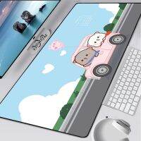 Peach Mochi Cat Deskmat XL แผ่นรองเมาส์การ์ตูน 40x90 ซม. อุปกรณ์เกมบนโต๊ะแผ่นรองเมาส์กันลื่น Anime Mausepad 800X300 มม