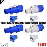 4ชุด NAC3FCA และ NAC3FCB Perempuanlelaki 3 Pin PowerCon Penyambung Kuasa 250V20A Inout Fit แผง LED Paparan Kuasa สายเคเบิลจักรยาน