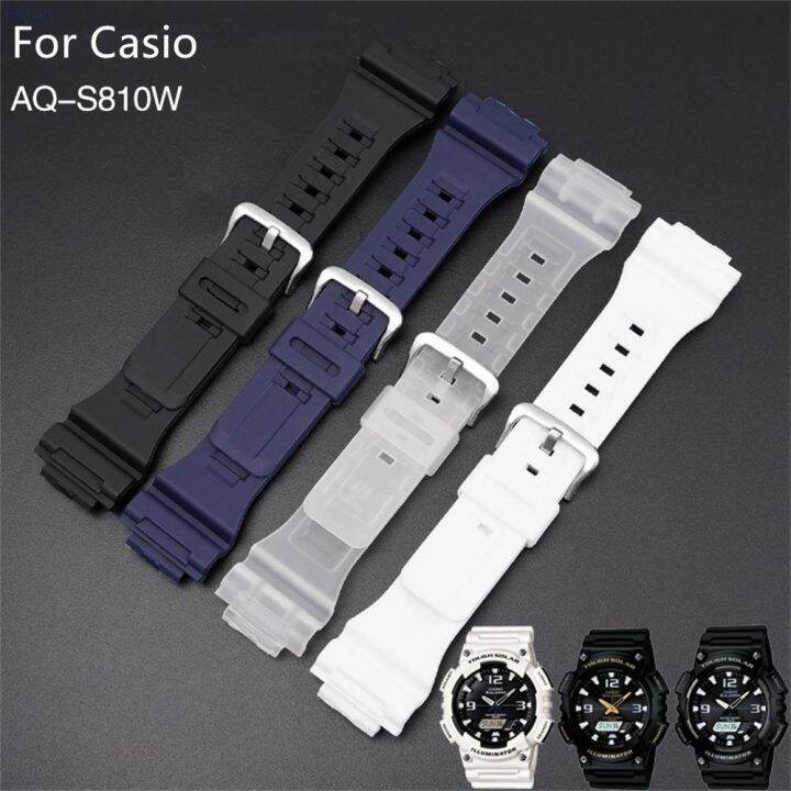 สายนาฬิกาซิลิโคนสำหรับ-casio-g-shock-aq-s800-aq-s810w-18มม-smart-sport-watch-accessorie-sweatproof-สายรัดข้อมือซิลิโคนที่ทนทาน