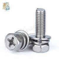 Gb9074.13 304 Stainless Steel Cross Head External Hex Three Combination Screw M4 M5 M6 M8 Screws Bolt Gb9074 Six Angle Combined