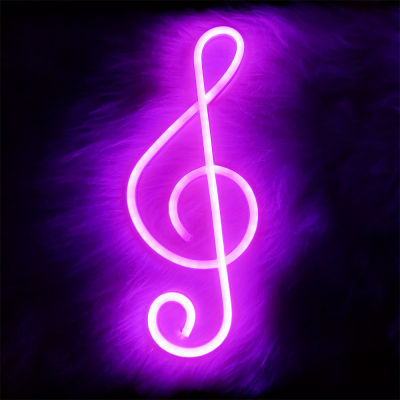 LED Neon Light Night Lamp Music Note Concert Wall Lamp For Bedroom Battery USB Power Nightlight For Party Home Decor