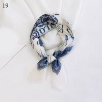 ☬❄ Silk Chiffon Square Scarf Summer Thin Neck Scarves Women Hair Ties Bands Cotton Linen Small Neckerchief DIY Headband Headscarf