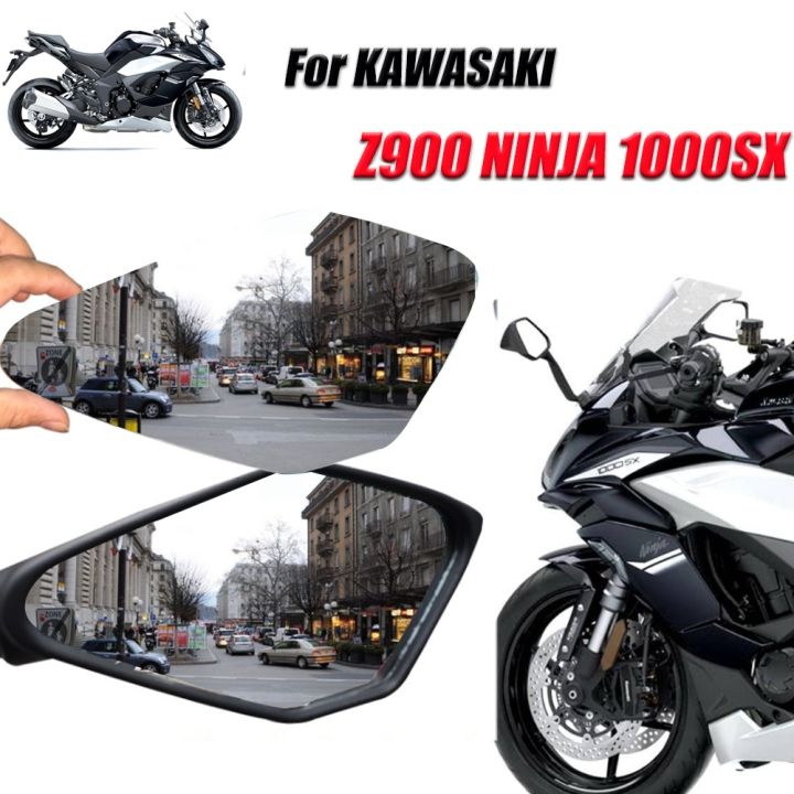 กระจกนูนเลนส์เพิ่มมุมมองกระจกด้านข้างกระจกมองหลังสำหรับ-kawasaki-z900-z-900-ninja-1000sx-1000-sx-ninja400