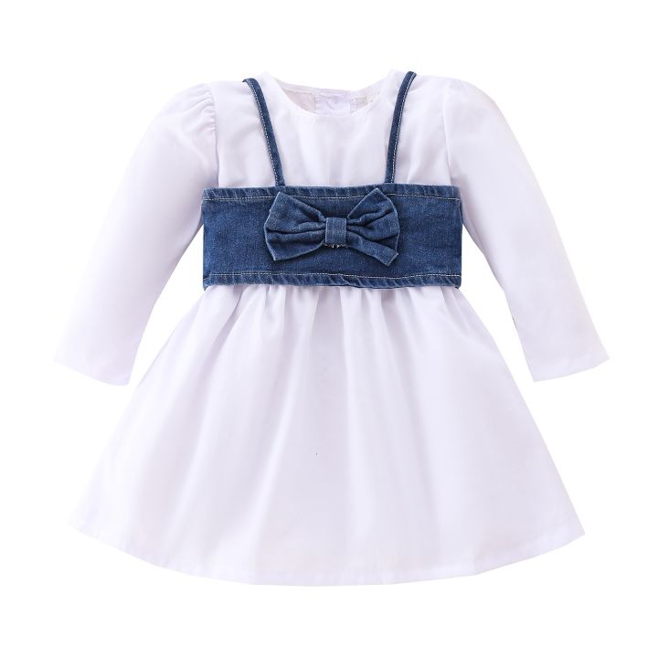 cod-2021-childrens-dress-spring-and-autumn-foreign-trade-wholesale-girls-long-sleeved-bowknot-for-children