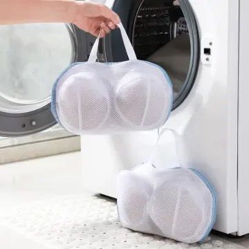 Zip Laundry Washing Bag Mesh Net Underwear Bra Anti-deformation Bag White  New