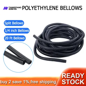 10 ft. 1/8 inch Split Wire Loom Conduit Polyethylene Tubing Black Color Sleeve Tube