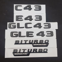 3D ABS รถ T Runk ตรา BITURBO 4MATIC สัญลักษณ์โลโก้สำหรับ C43 AMG W205 W204 E43 W212 GLE43 X253 GLC43 W167อุปกรณ์เสริม