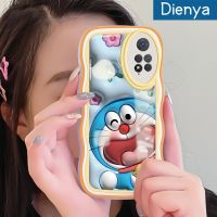 เคส Dienya สำหรับ Xiaomi Redmi Note 11 Pro Note 5G Note 11e Pro ลายการ์ตูนดอกไม้3D ด้วยกันกระแทกแบบใสนิ่มลายคลื่นโดราเอมอนเคสมือถือโปร่งใสลายกล้องถ่ายรูปที่สร้างสรรค์เคสป้องกันซิลิกาเจล