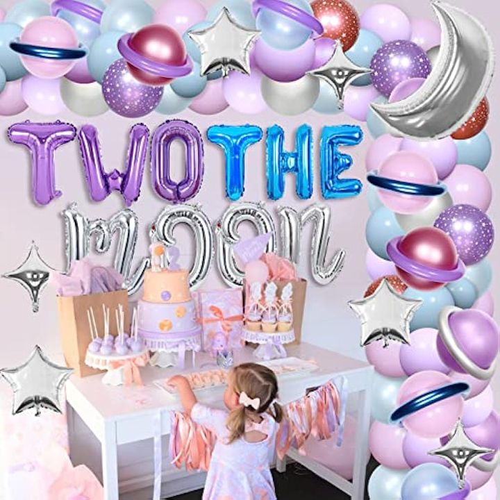 jollyboom-two-the-moon-อุปกรณ์ตกแต่งงานวันเกิด-girl-อุปกรณ์ทำพวงมาลัยลูกโป่งรูปดาวสีเงินม่านฟอยล์รูปดาวสีเงินลูกโป่งฟอยล์ดวงจันทร์และดาวสำหรับเด็กผู้หญิงนอกโลกอุปกรณ์ประดับตกแต่ง2อุปกรณ์ตกแต่งงานวันเก