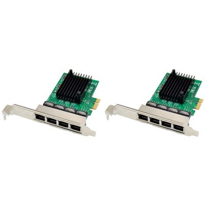 2X RJ-45 4-Port Ethernet Server Adapter Gigabit Network Card PCI-E X1 Interface