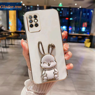 Andyh New Design For Infinix Note 8i X683 X683B Case Luxury 3D Stereo Stand Bracket Smile Rabbit Electroplating Smooth Phone Case Fashion Cute Soft Case